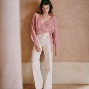 Sezane Oliver Trousers Ecru size 36; US 4 
Wide Leg